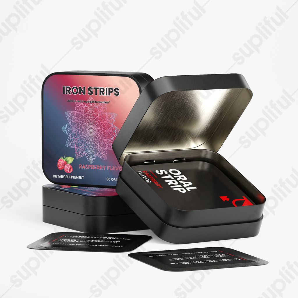 Quick Dissolving Iron Strips - Raspberry Flavor