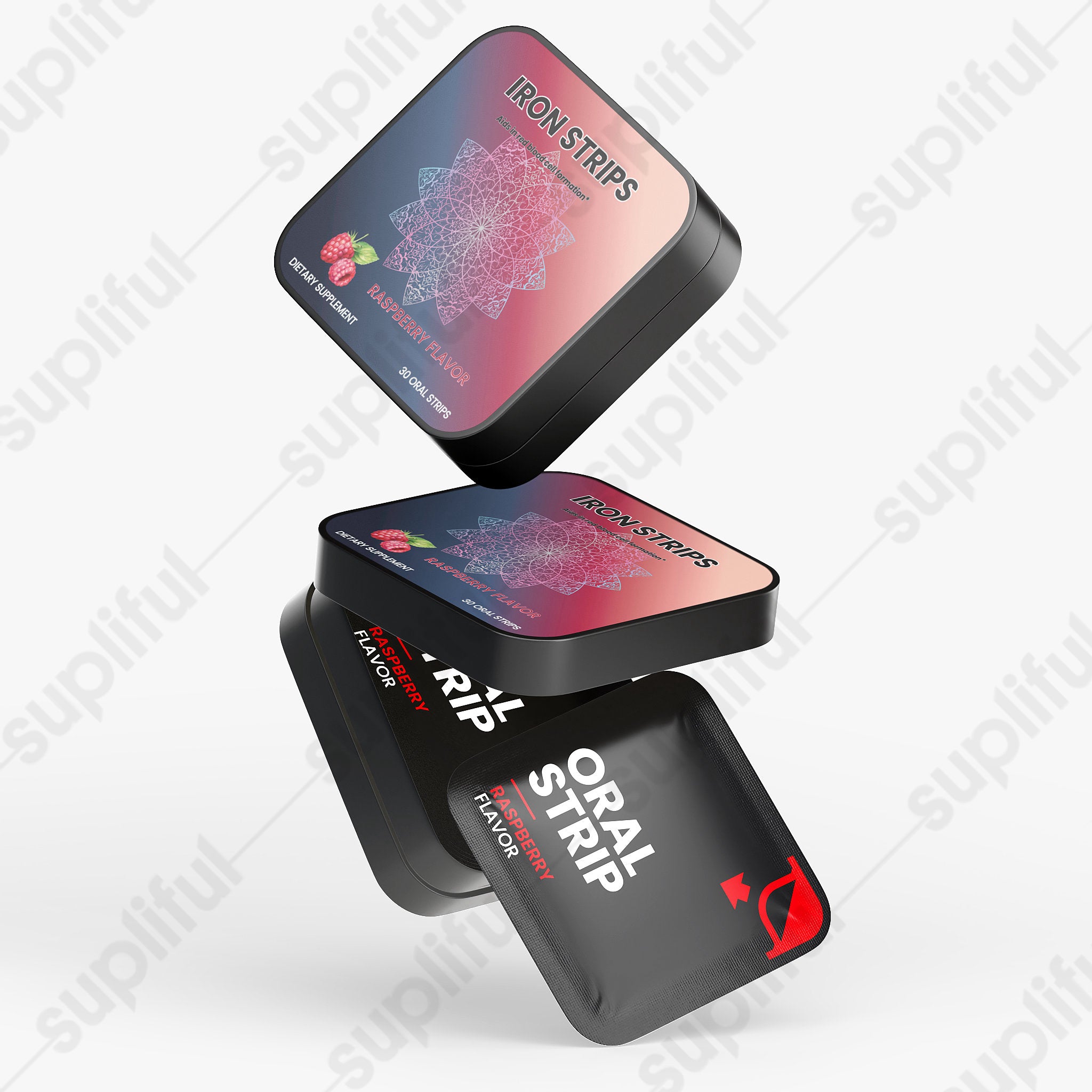 Quick Dissolving Iron Strips - Raspberry Flavor