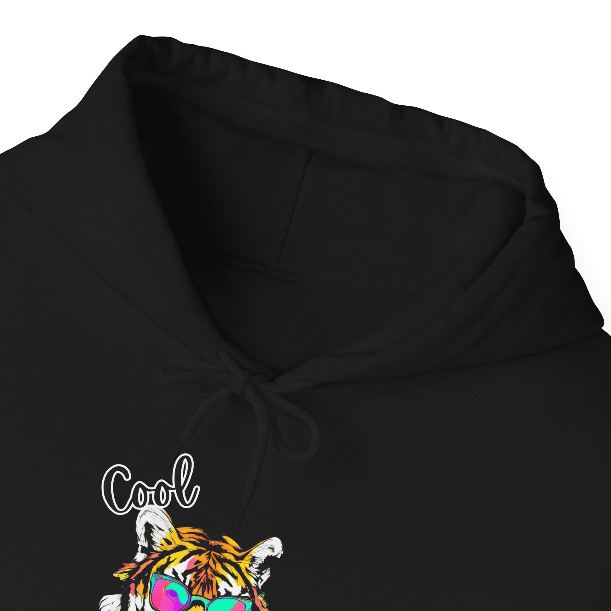 Cool Cat Hoodie — Colorful Sunglasses Tiger Graphic Sweatshirt