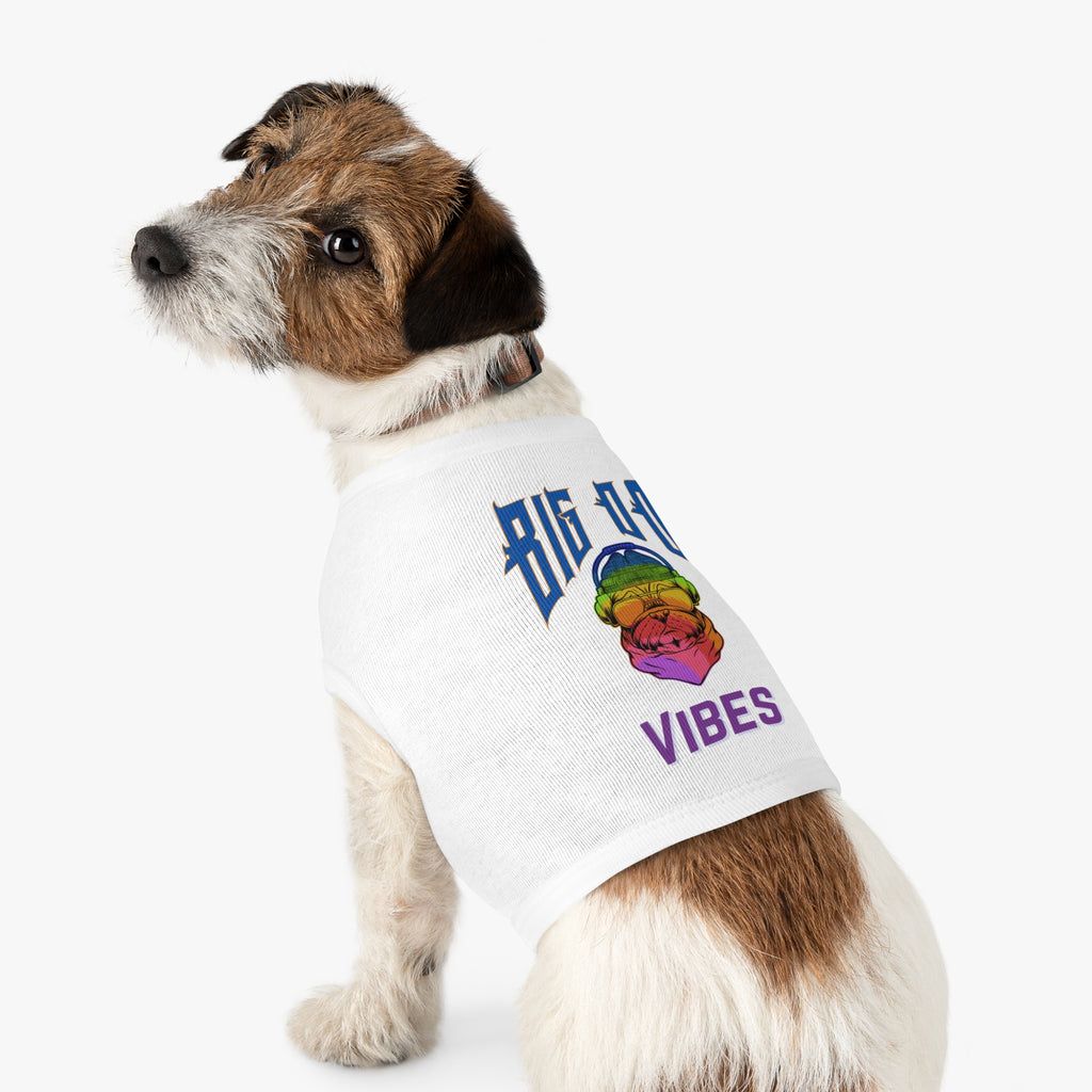 Big Dog Vibes Pet Tank - Rainbow Bulldog Graphic Dog Shirt