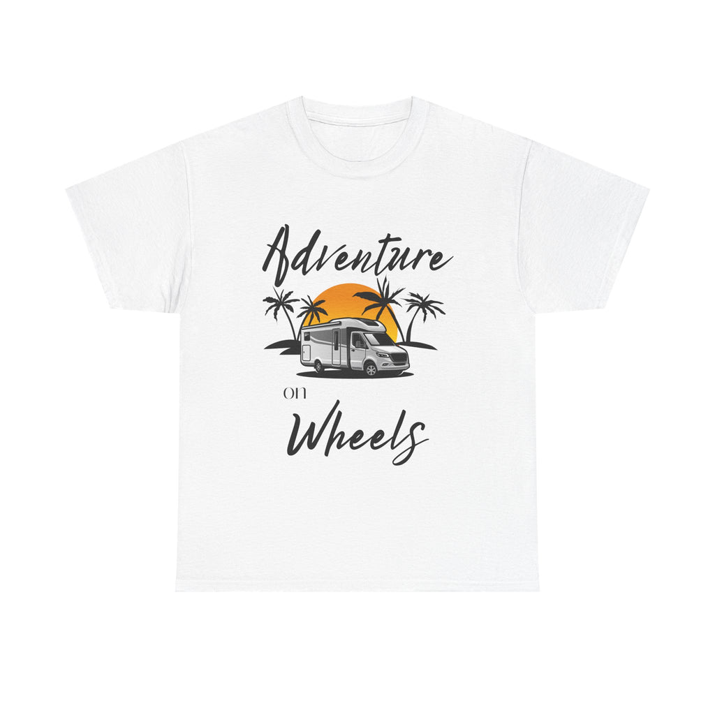 Adventure on Wheels RV T-shirt RV Gift Unisex Heavy Cotton Tee