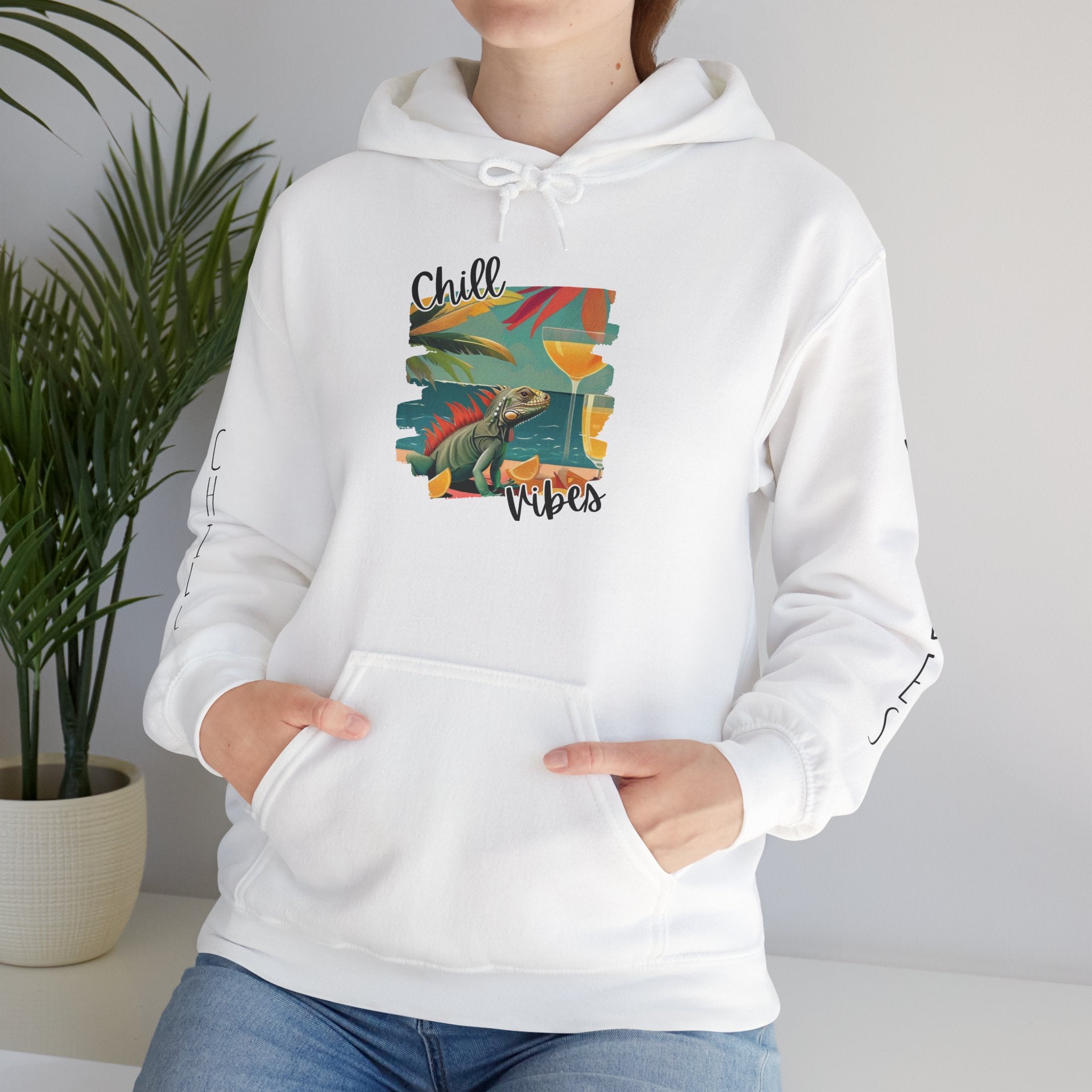 Chill Vibes Surf Hoodie – Retro Beach Graphic Hooded Sweatshirt