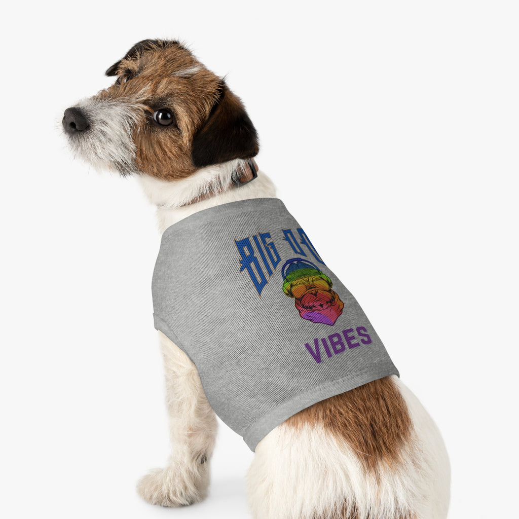 Big Dog Vibes Pet Tank - Rainbow Bulldog Graphic Dog Shirt