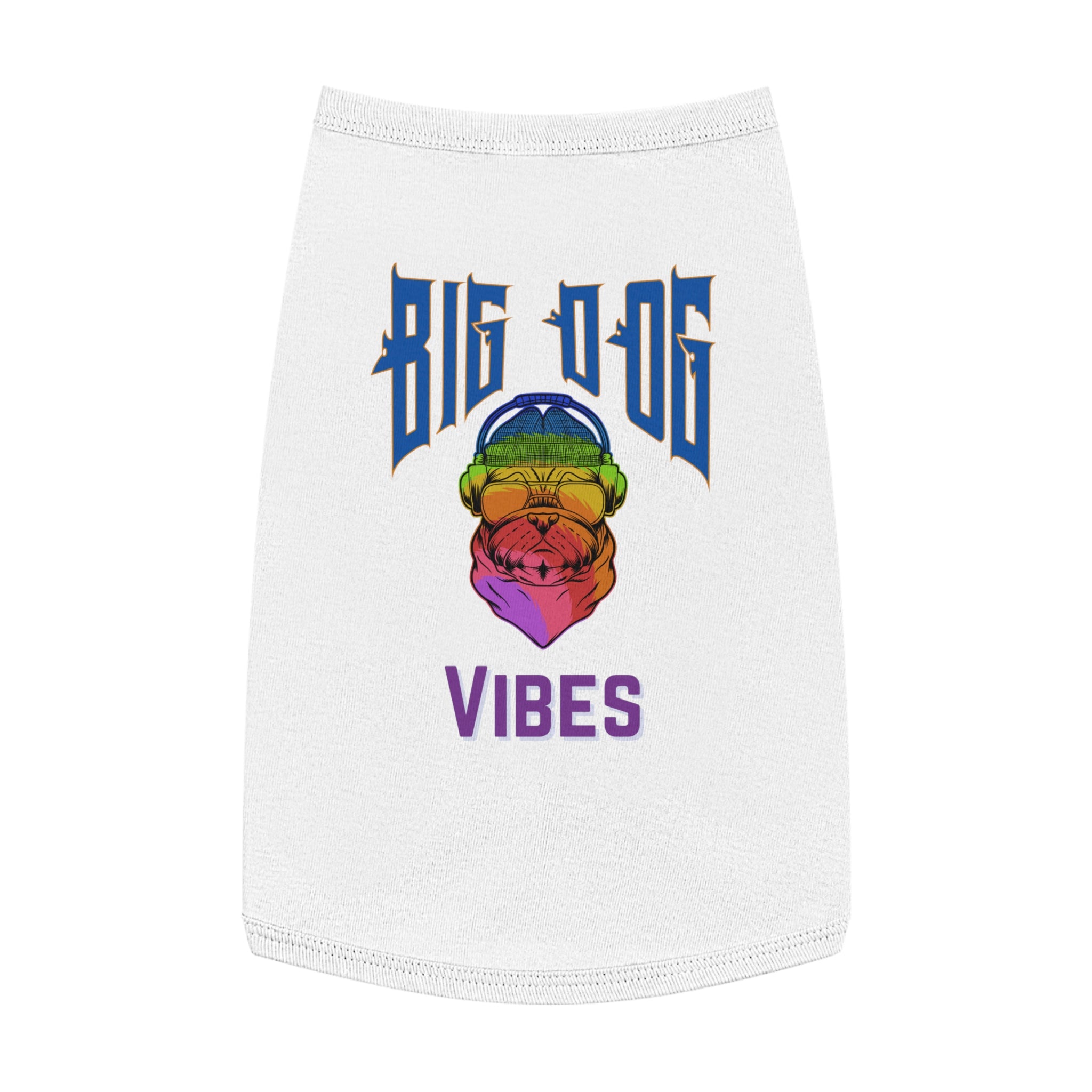 Big Dog Vibes Pet Tank - Rainbow Bulldog Graphic Dog Shirt