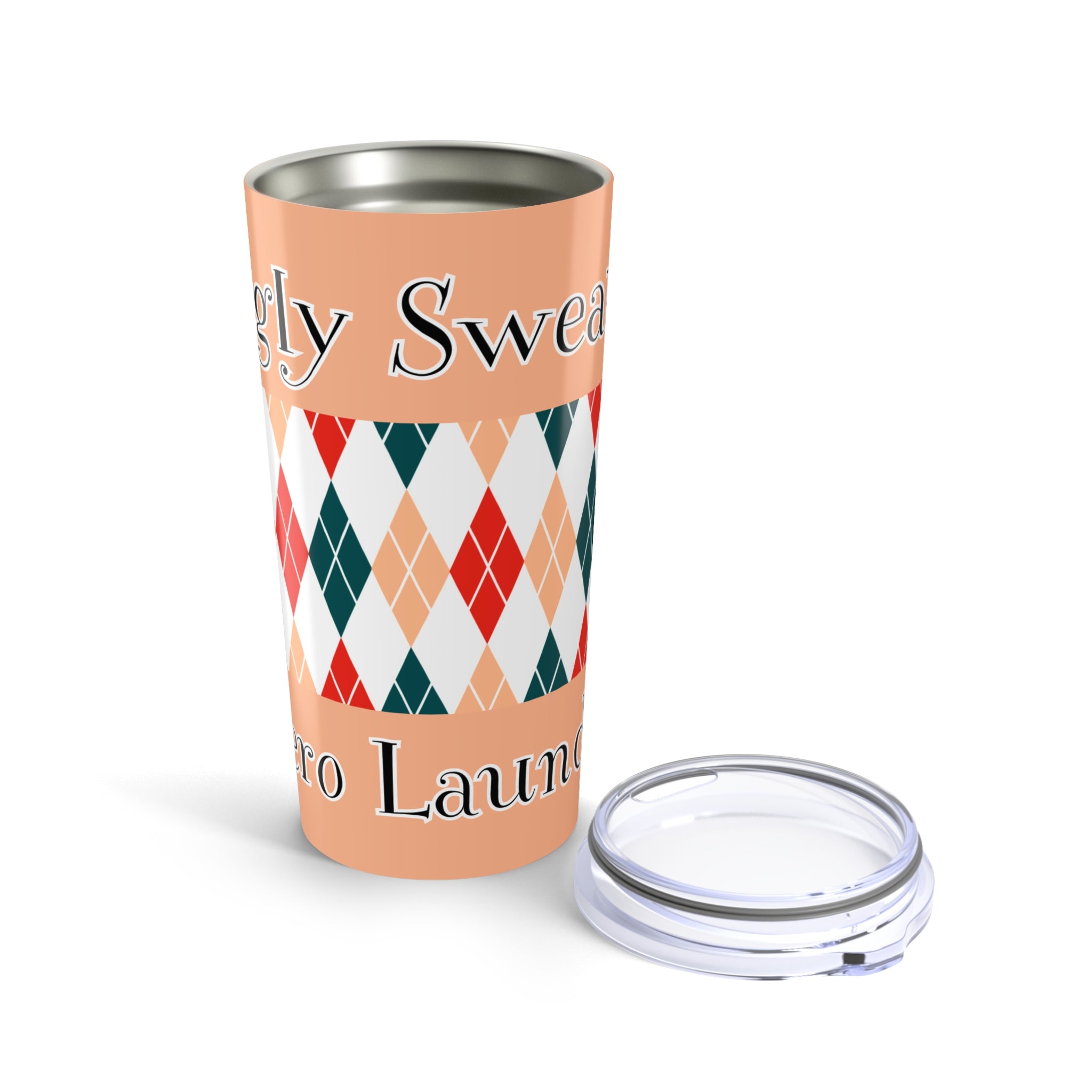 Copy of 20oz Holiday Knit Pattern Tumbler — Funny 'Ugly Sweater, No laundry' Travel Cup