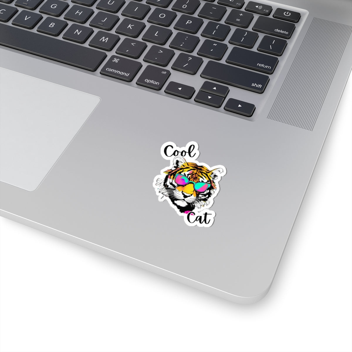 Cool Cat Tiger Sticker — Retro Sunglasses Kiss-Cut Vinyl Sticker