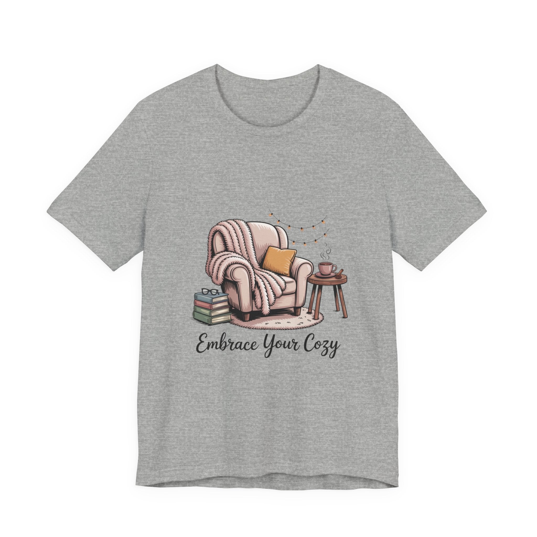Cozy Reading Tee — "Embrace Your Cozy" Armchair Graphic T‑Shirt