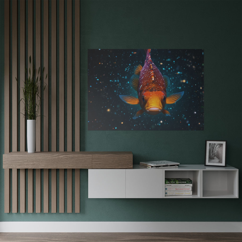 Koi Fish Satin Poster — Vibrant Underwater Galaxy Wall Art (300gsm)