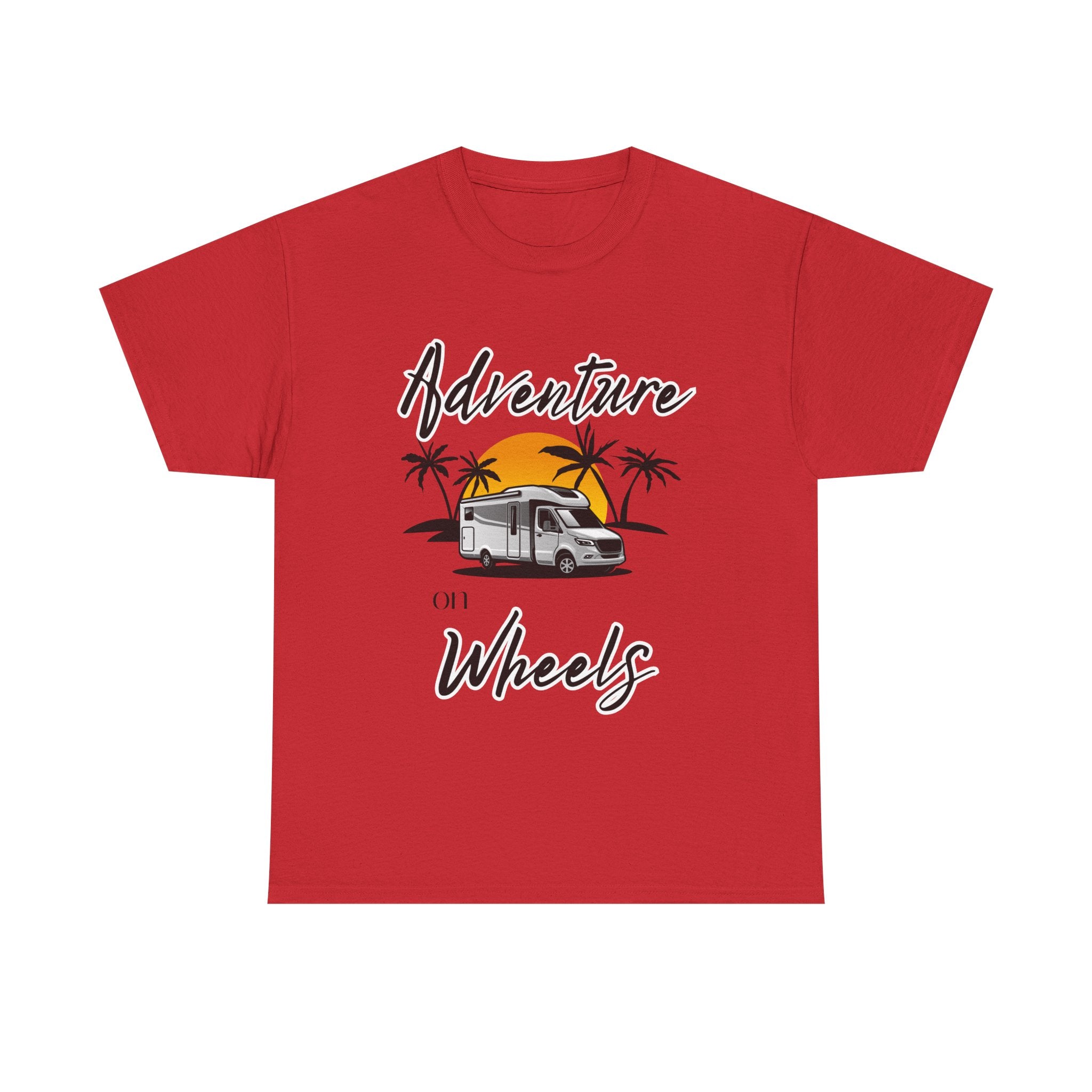 Adventure on Wheels RV T-shirt RV Gift Unisex Heavy Cotton Tee