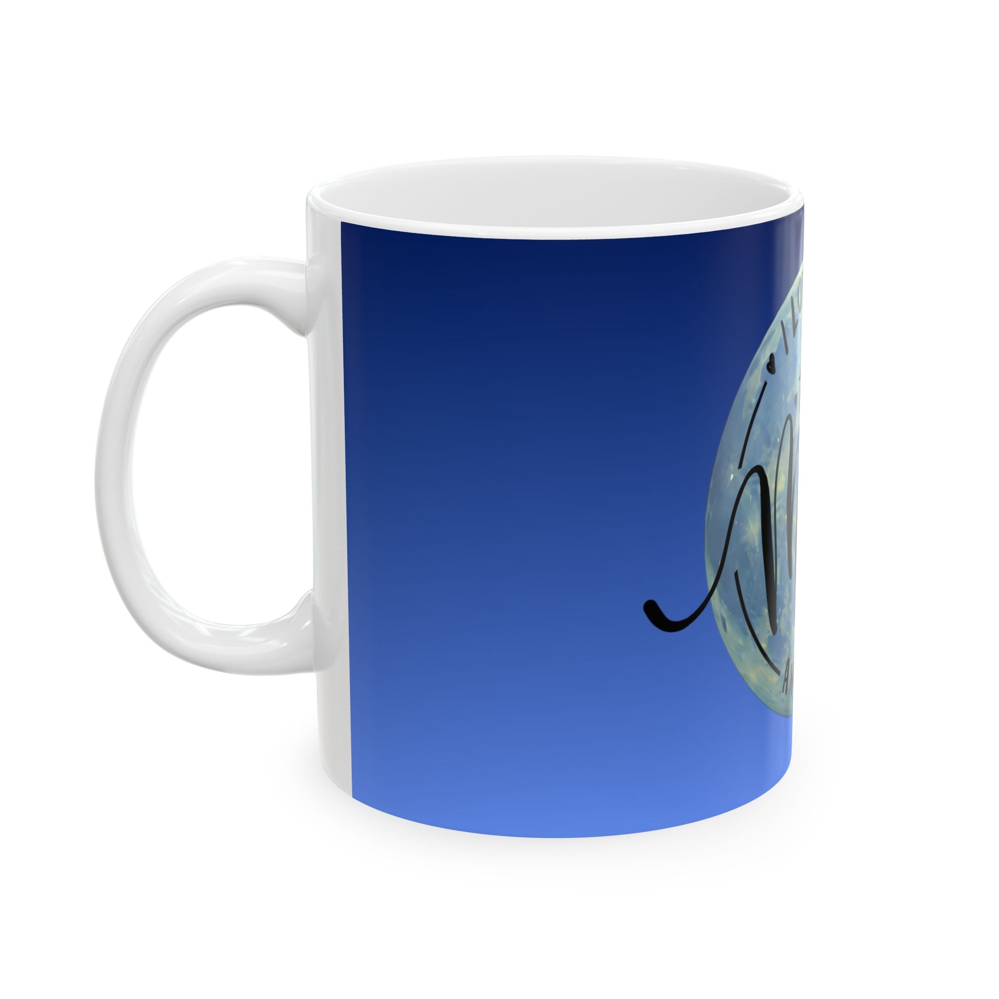 Ceramic Mug - "I Love You to the Moon and Back" Blue Moon Gift Mug (11oz, 15oz)