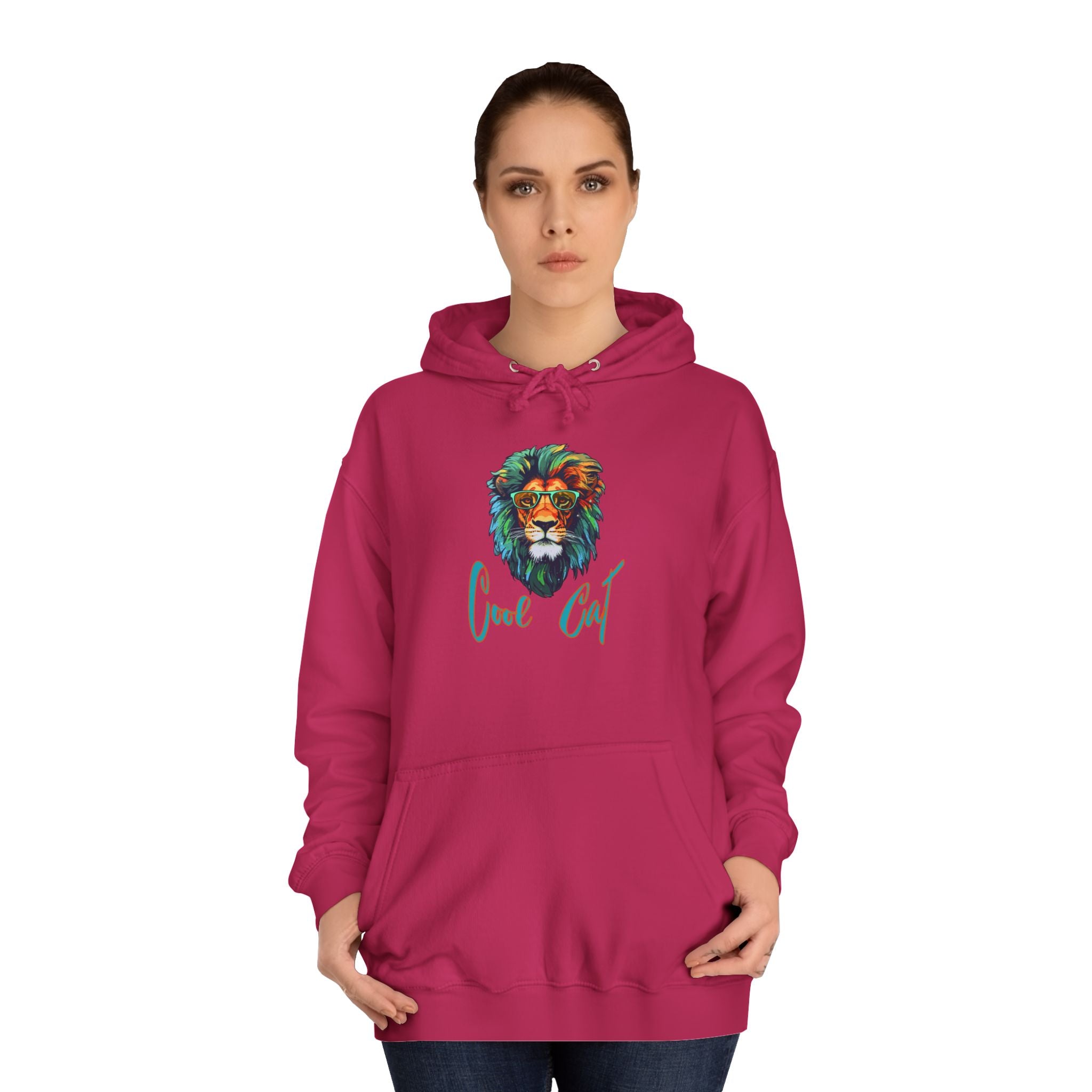 Lion Art Hoodie - 'Just Chill' Watercolor Lion Graphic Pullover
