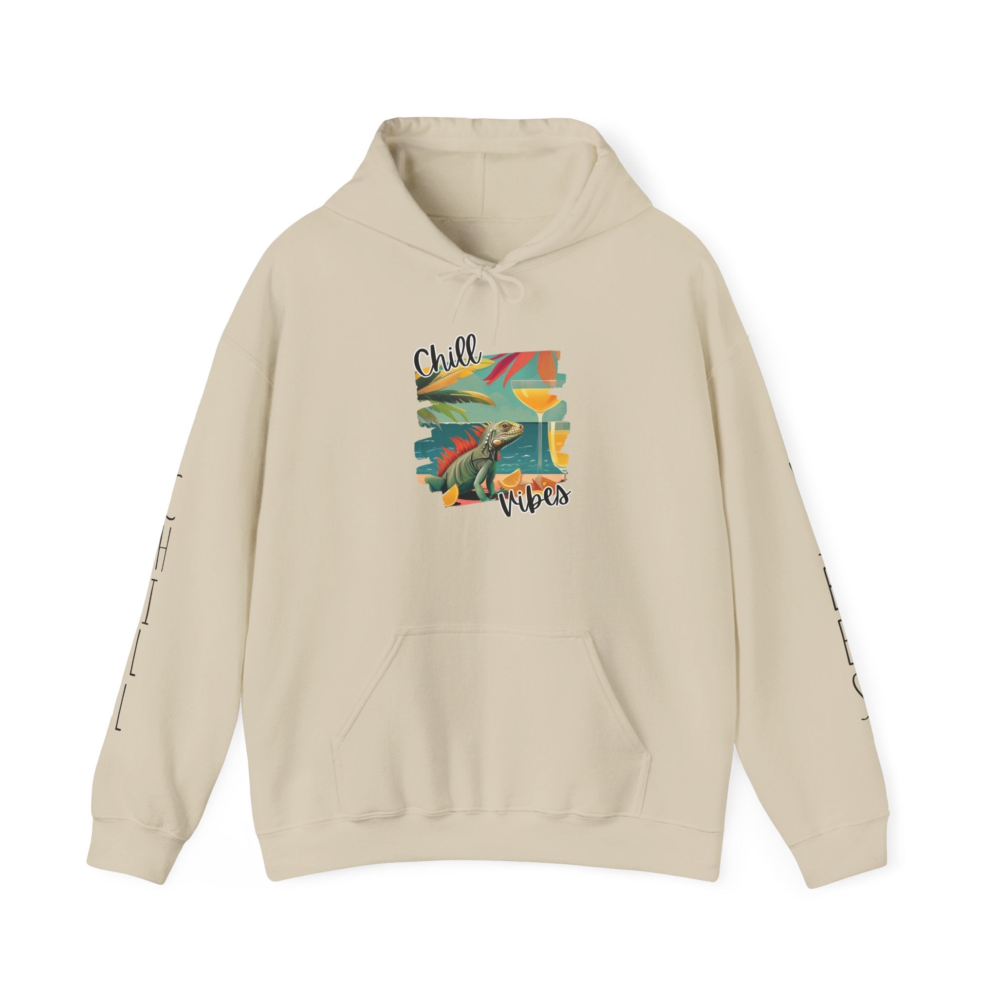 Chill Vibes Surf Hoodie – Retro Beach Graphic Hooded Sweatshirt
