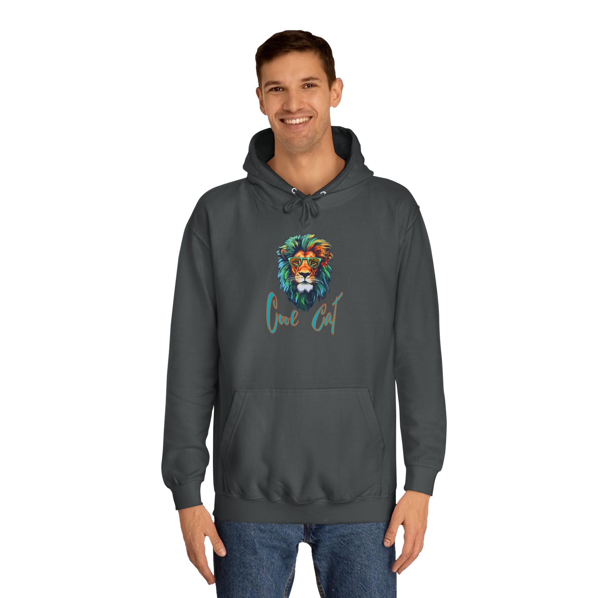 Lion Art Hoodie - 'Just Chill' Watercolor Lion Graphic Pullover
