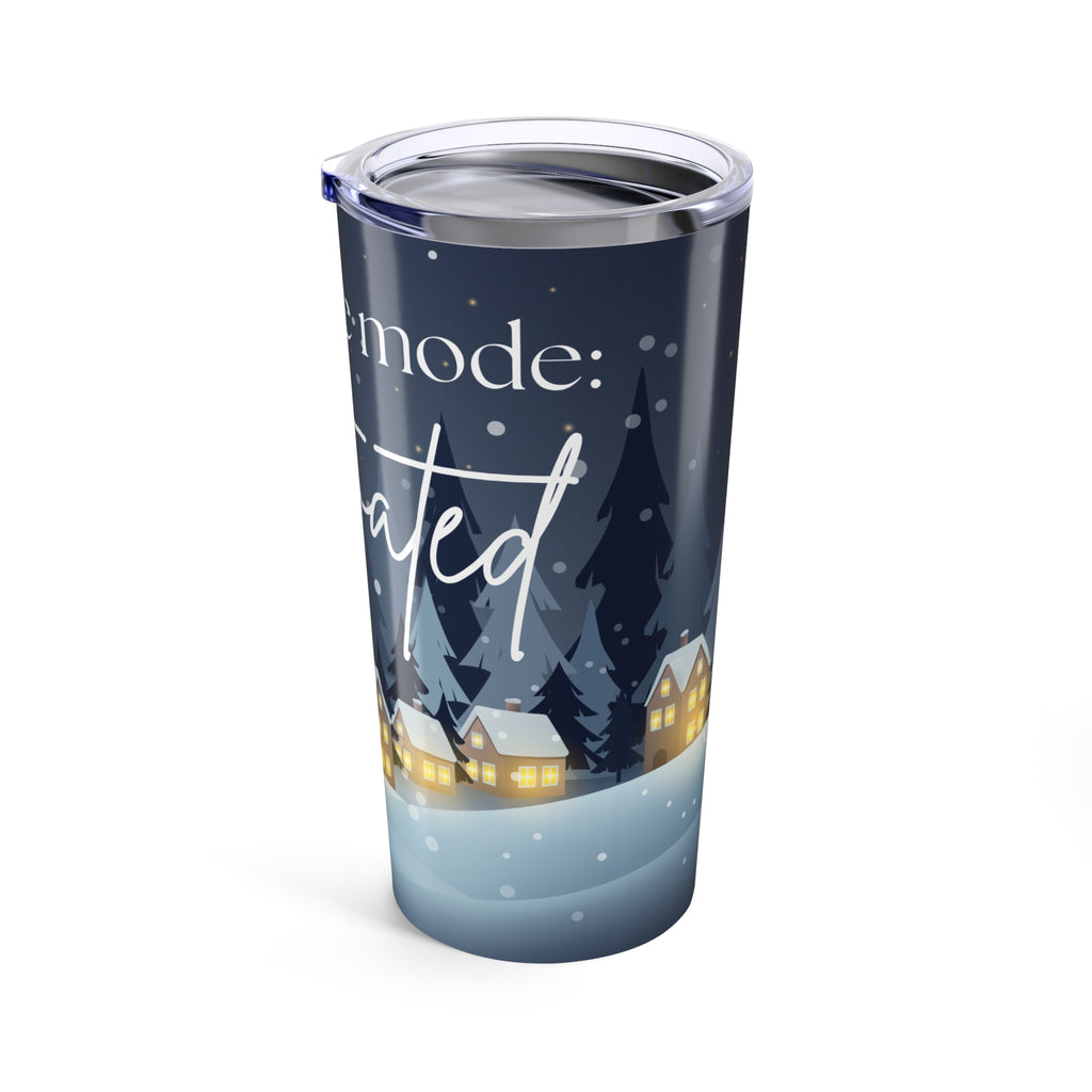 20oz Winter Village Tumbler — 'Hibernate mode: Activated' Snowy Night Insulated Cup