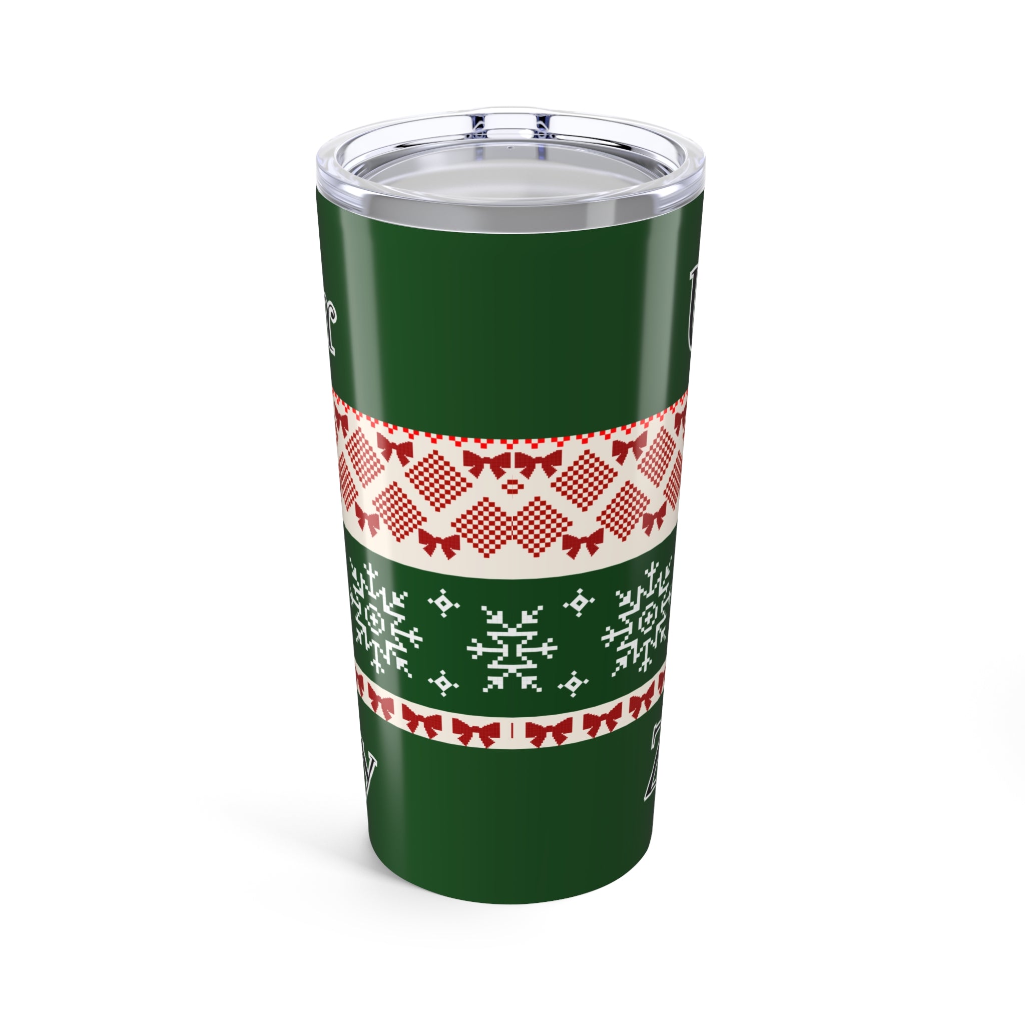 Copy of 20oz Holiday Knit Pattern Tumbler — Funny 'Ugly Sweater, No laundry' Travel Cup