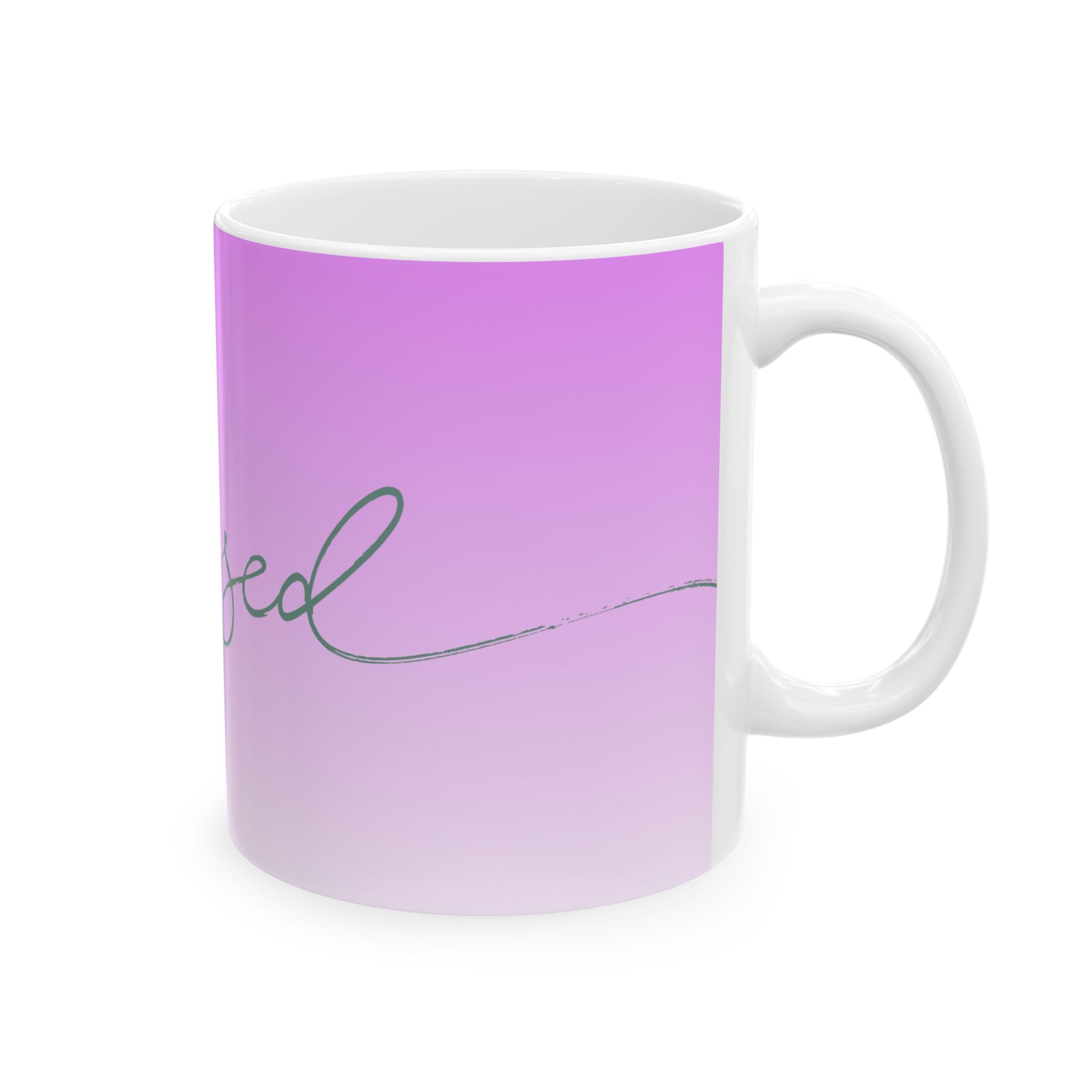 Blessed Ombre Ceramic Mug — Inspirational Pink Gradient Coffee Cup (11oz & 15oz)