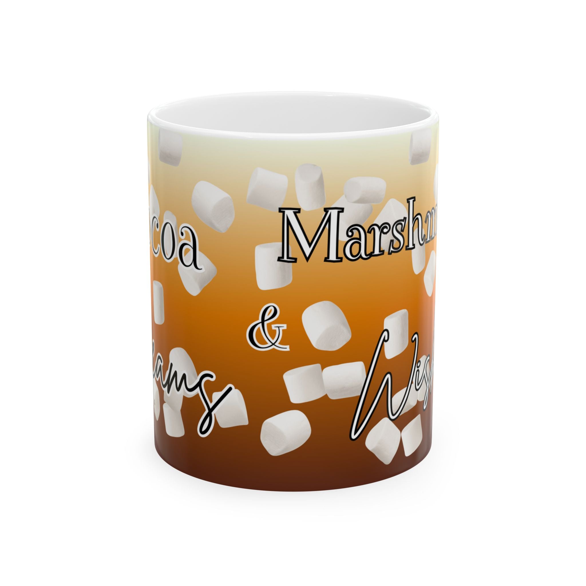 Hot Cocoa & Marshmallows Ceramic Mug — Cozy Winter Coffee Cup (11oz/15oz)