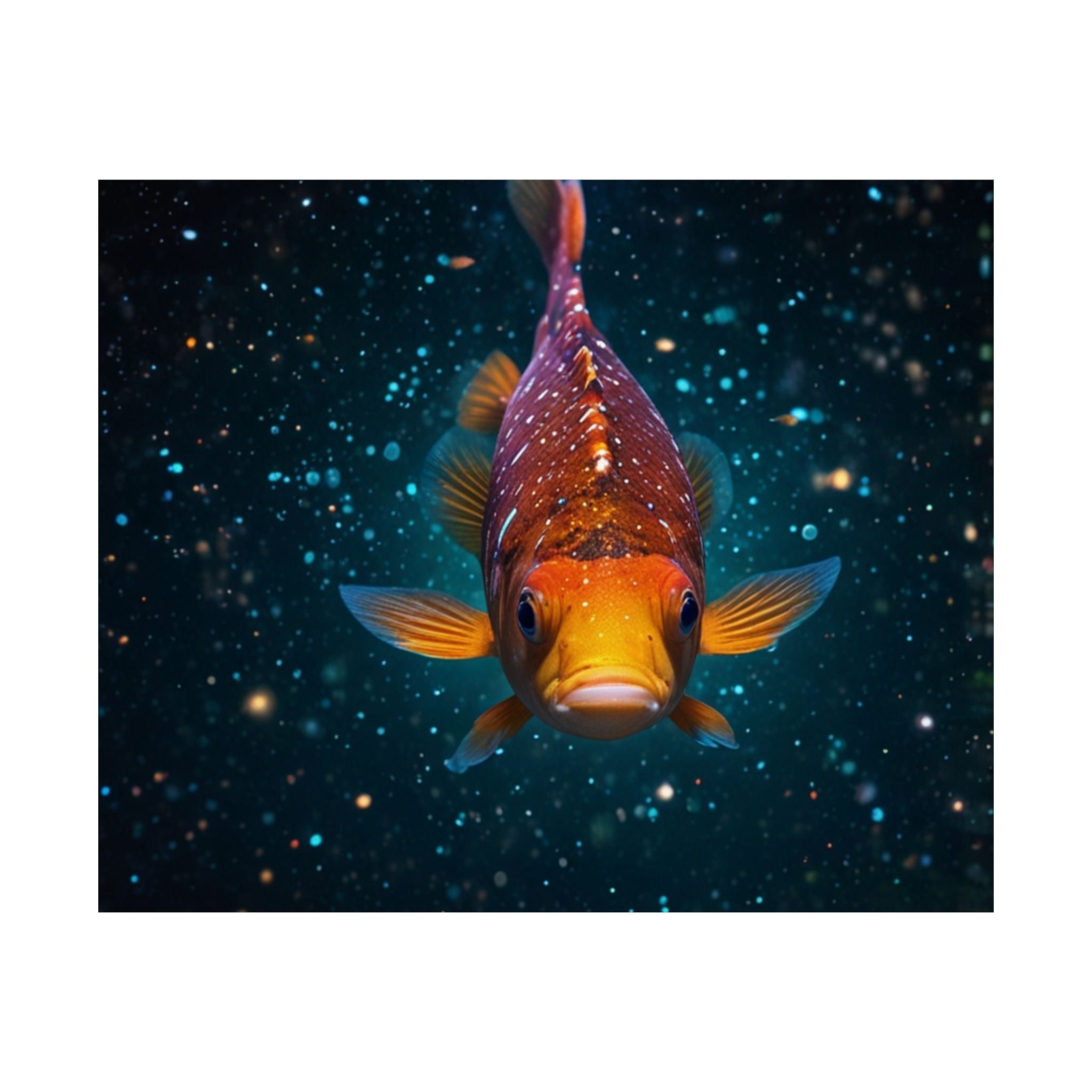 Koi Fish Satin Poster — Vibrant Underwater Galaxy Wall Art (300gsm)