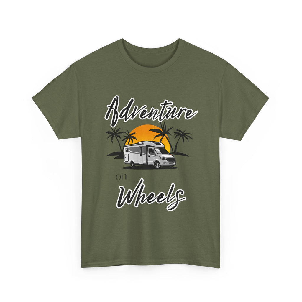 Adventure on Wheels RV T-shirt RV Gift Unisex Heavy Cotton Tee