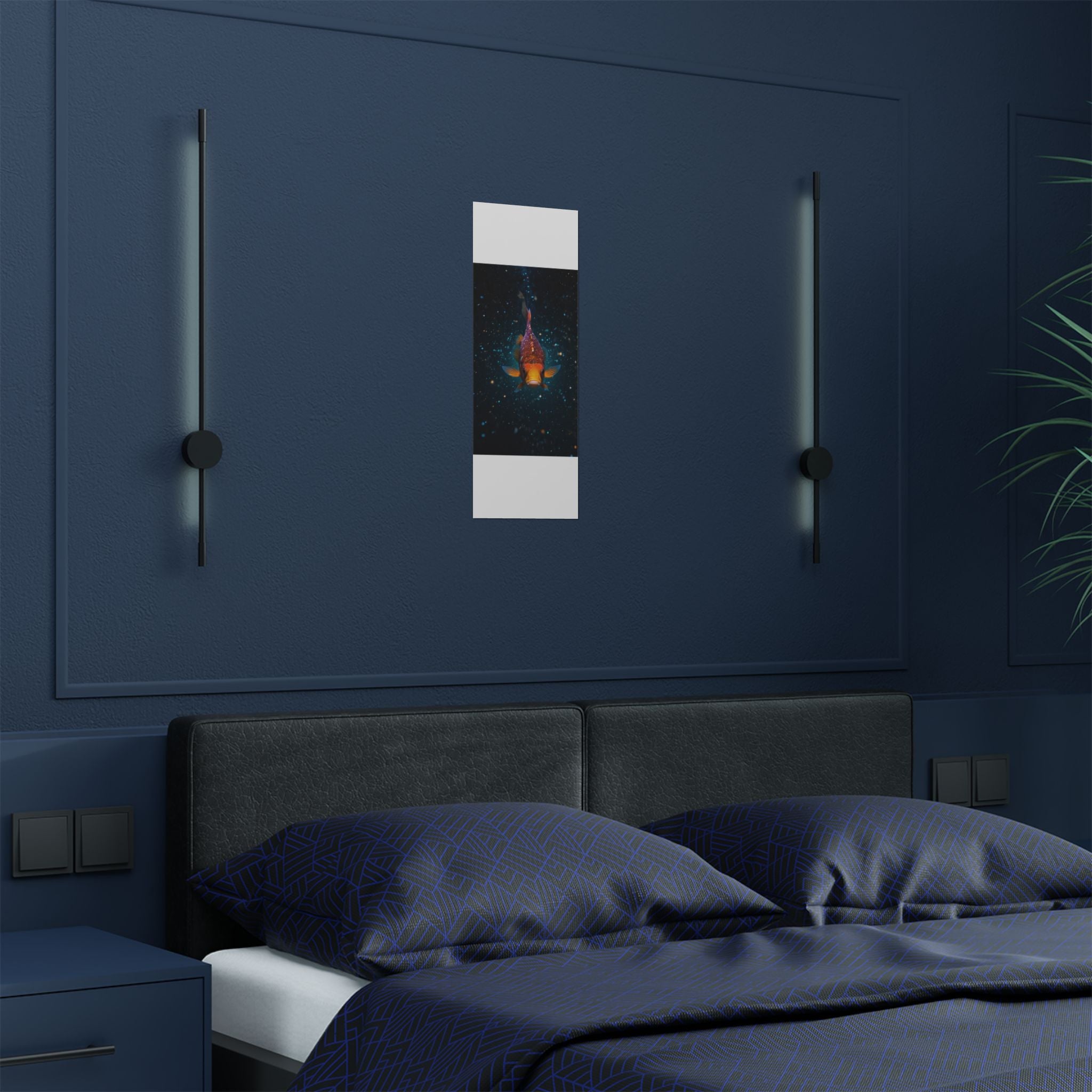 Koi Fish Satin Poster — Vibrant Underwater Galaxy Wall Art (300gsm)