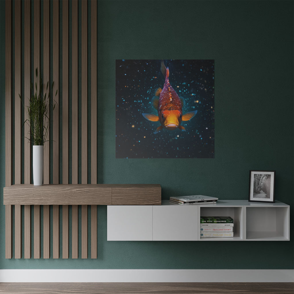 Koi Fish Satin Poster — Vibrant Underwater Galaxy Wall Art (300gsm)