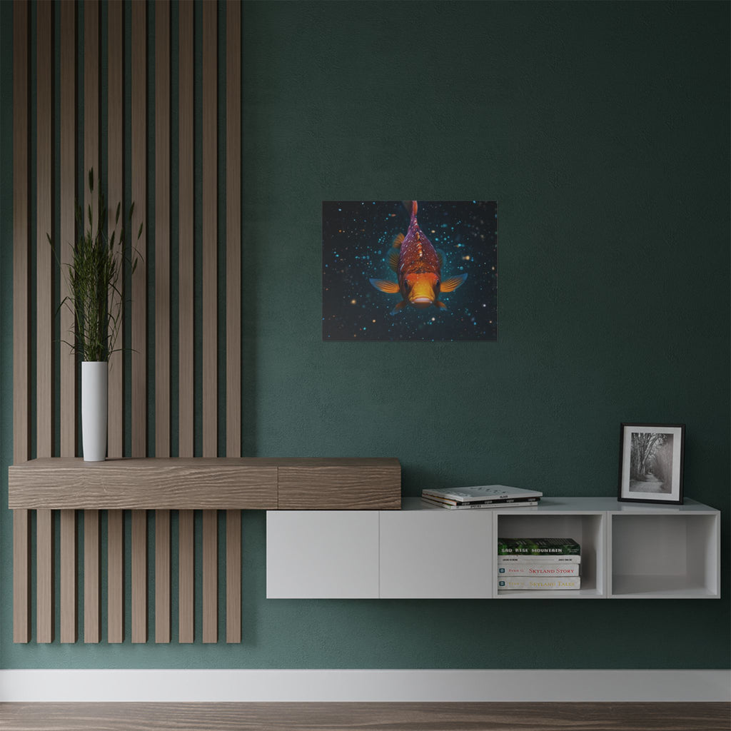 Koi Fish Satin Poster — Vibrant Underwater Galaxy Wall Art (300gsm)