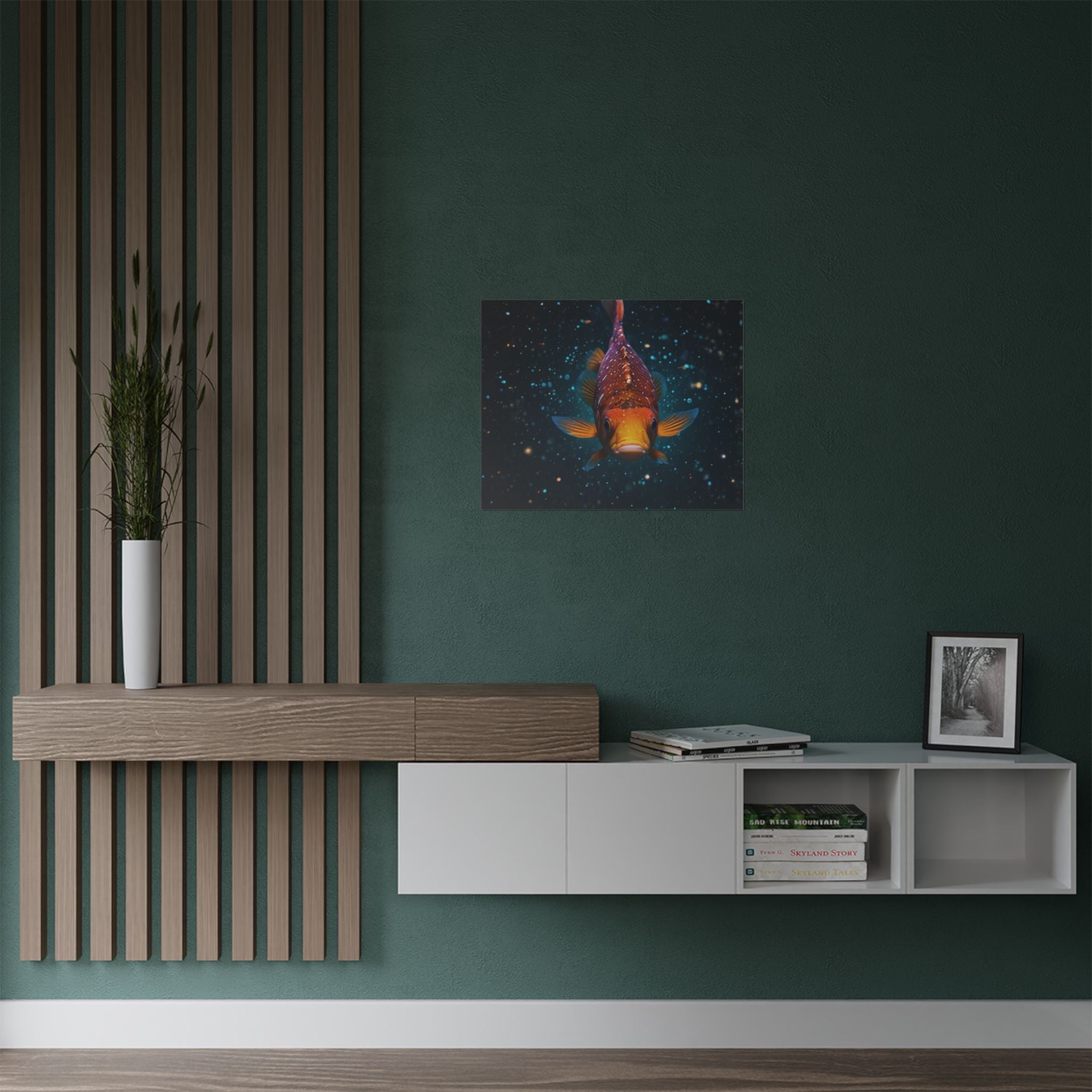 Koi Fish Satin Poster — Vibrant Underwater Galaxy Wall Art (300gsm)