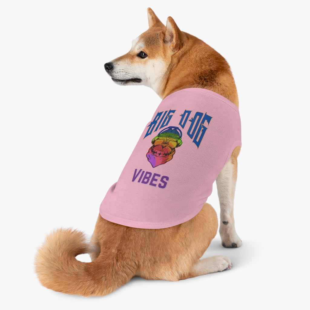 Big Dog Vibes Pet Tank - Rainbow Bulldog Graphic Dog Shirt