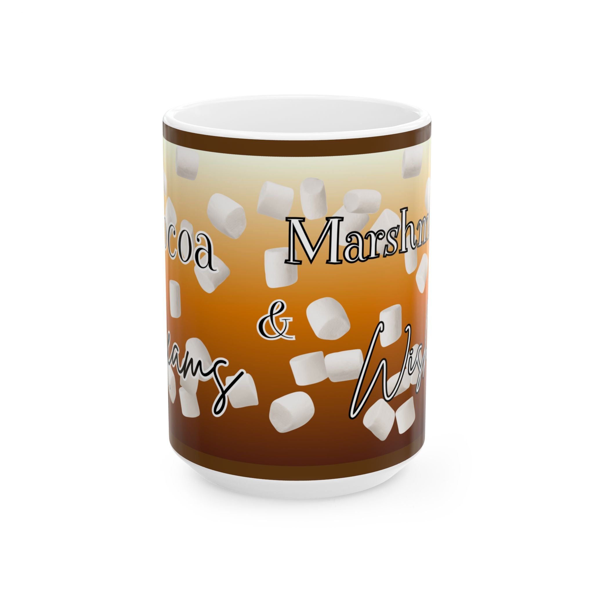 Hot Cocoa & Marshmallows Ceramic Mug — Cozy Winter Coffee Cup (11oz/15oz)