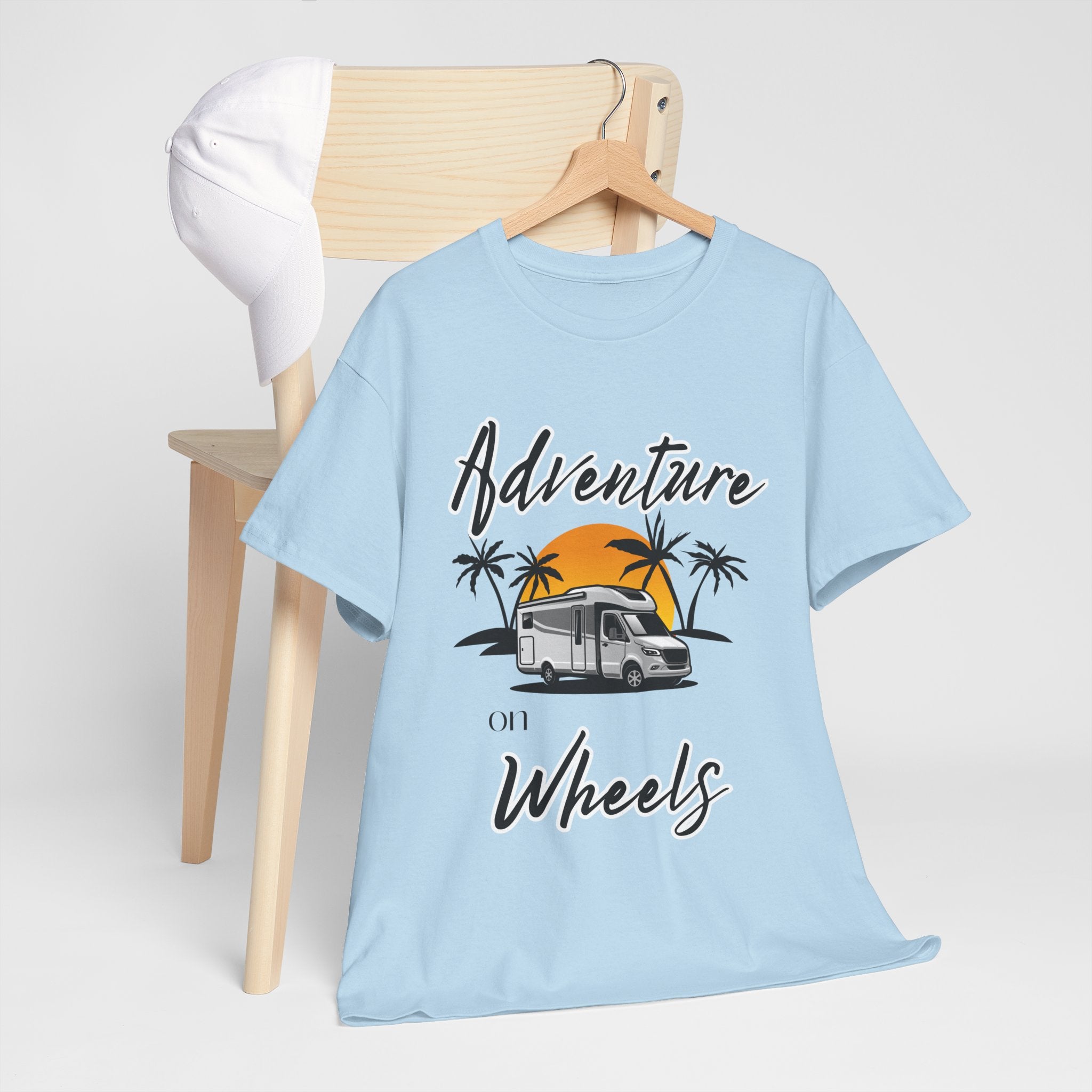 Adventure on Wheels RV T-shirt RV Gift Unisex Heavy Cotton Tee