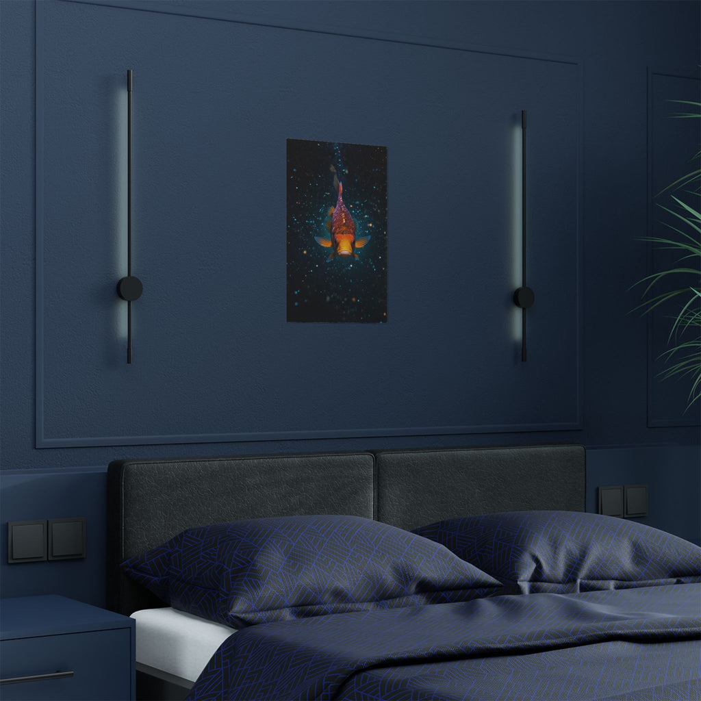 Koi Fish Satin Poster — Vibrant Underwater Galaxy Wall Art (300gsm)