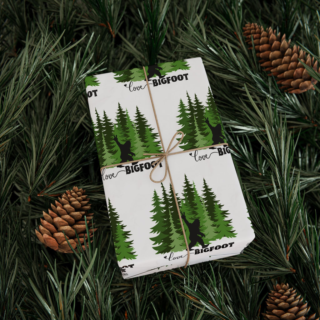 Bigfoot 'Love' Whispering Pines Wrapping Paper