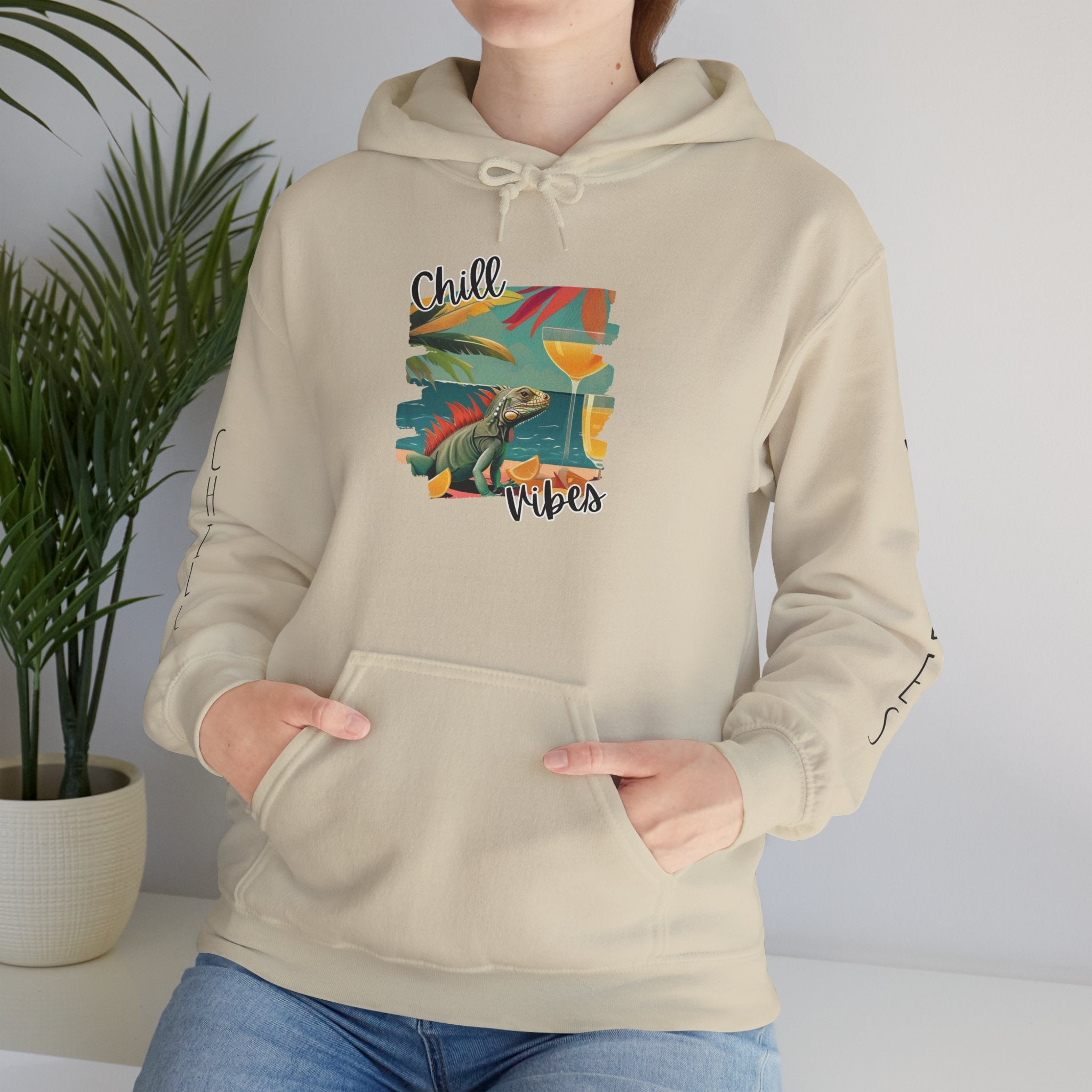 Chill Vibes Surf Hoodie – Retro Beach Graphic Hooded Sweatshirt