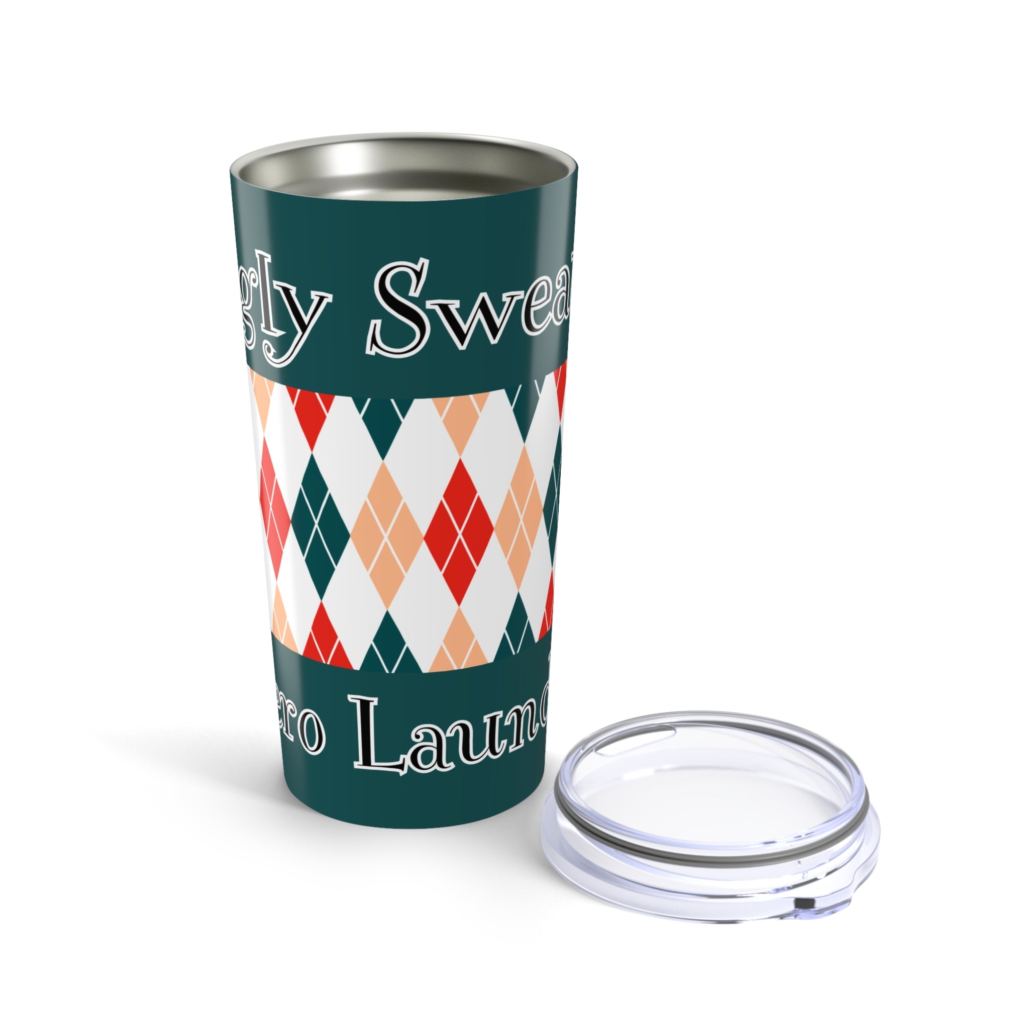 Copy of 20oz Holiday Knit Pattern Tumbler — Funny 'Ugly Sweater, No laundry' Travel Cup