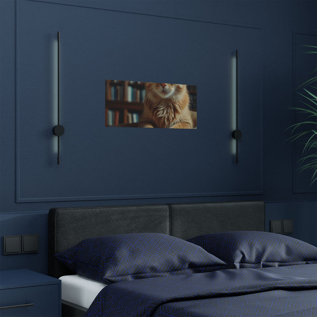 Cool Cat Reading Poster — Retro Sunglasses Cat Art Print (Satin Poster)