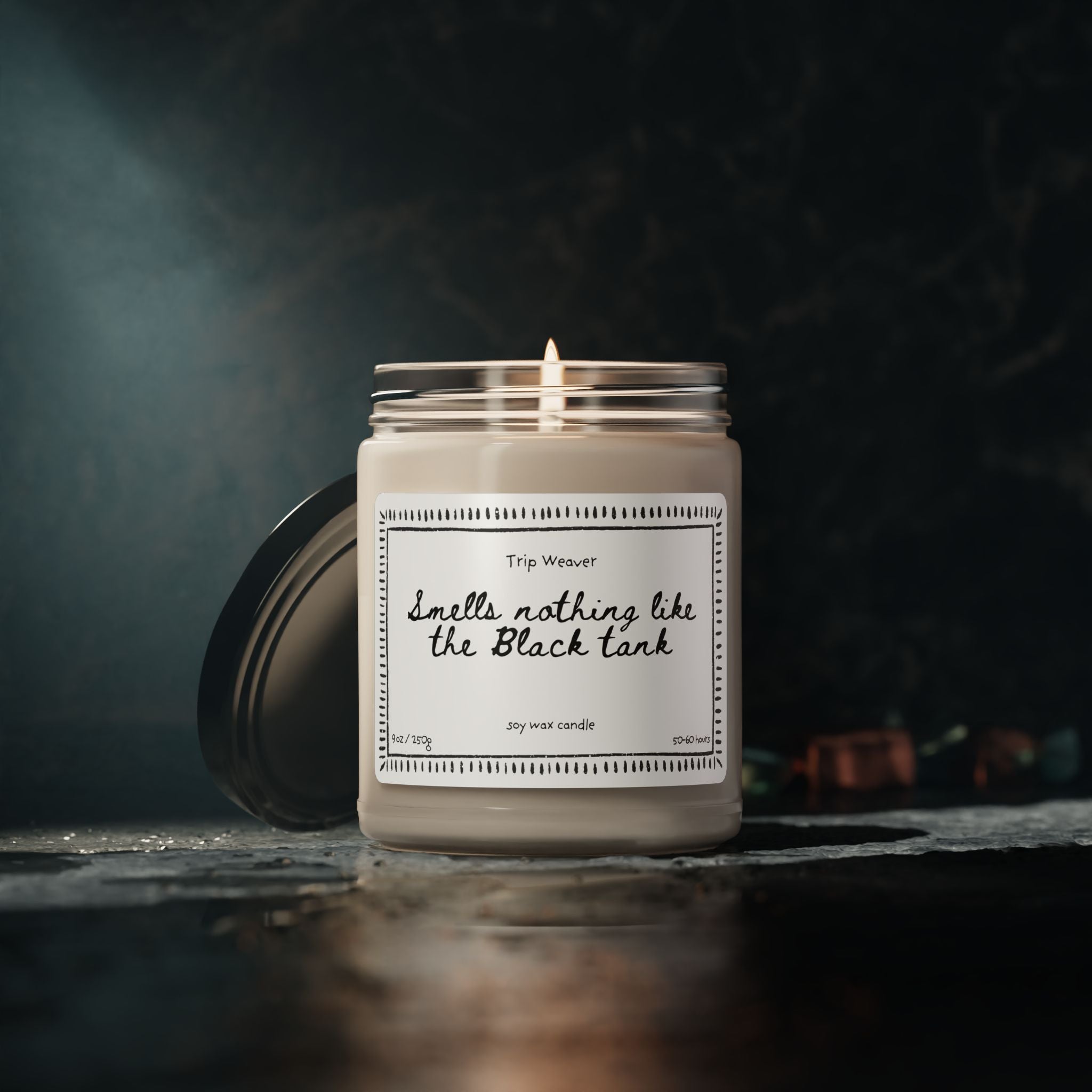 Scented Soy Candle — “Smells Nothing Like the Black Tank” 9oz Jar