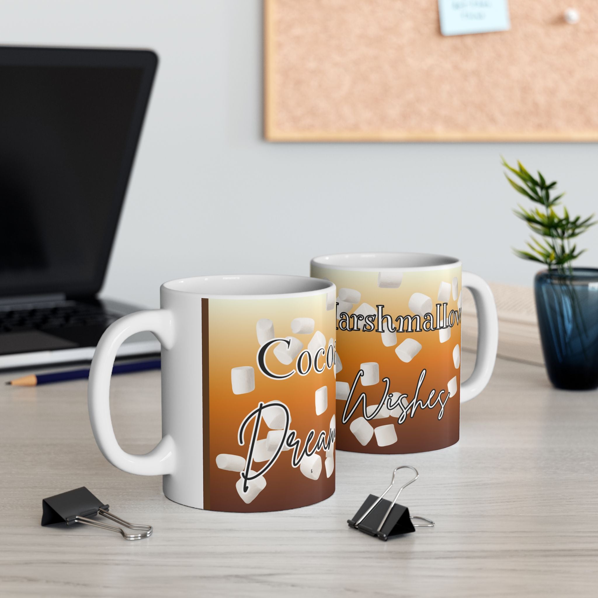 Hot Cocoa & Marshmallows Ceramic Mug — Cozy Winter Coffee Cup (11oz/15oz)
