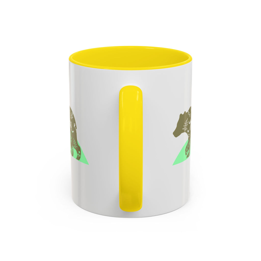 Mama Bear Accent Coffee Mug – Floral Bear Design, Mama Bear Gift (11/15 oz)