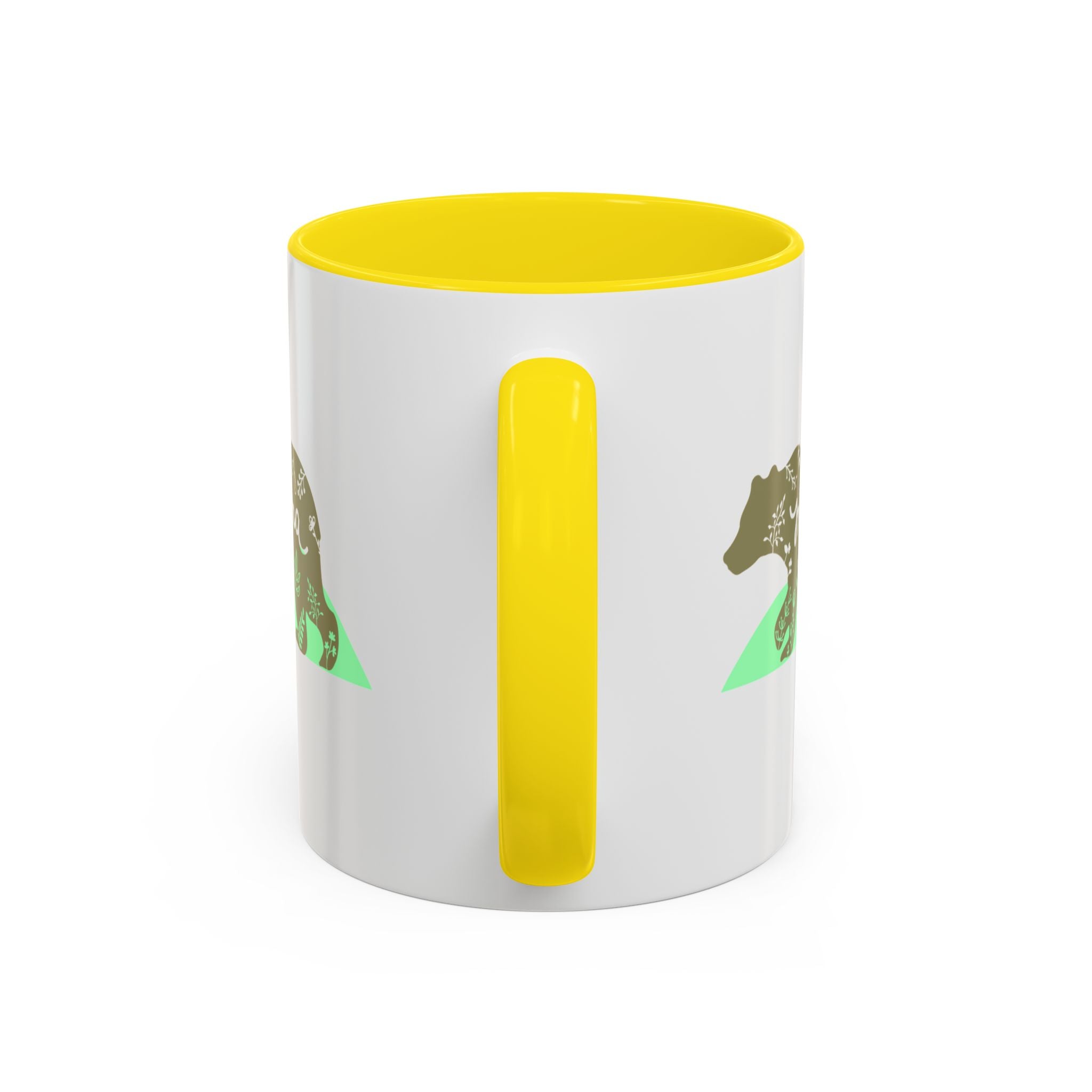 Mama Bear Accent Coffee Mug – Floral Bear Design, Mama Bear Gift (11/15 oz)