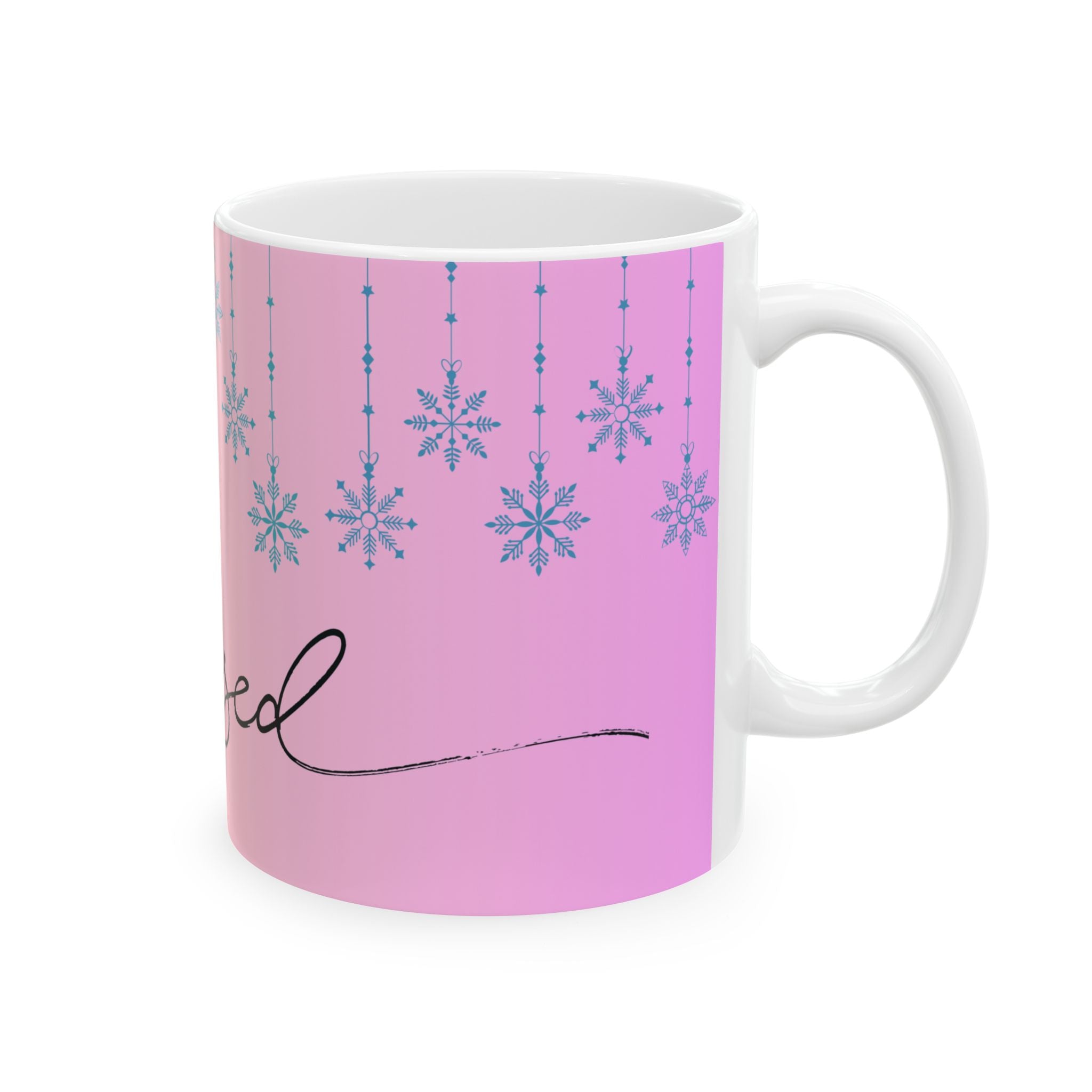 Blessed Pastel Snowflake Ceramic Mug – Inspirational Coffee Cup (11oz, 15oz)