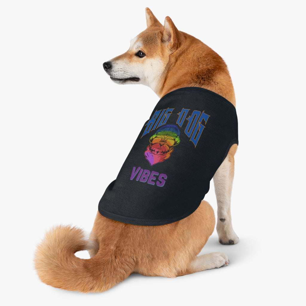Big Dog Vibes Pet Tank - Rainbow Bulldog Graphic Dog Shirt