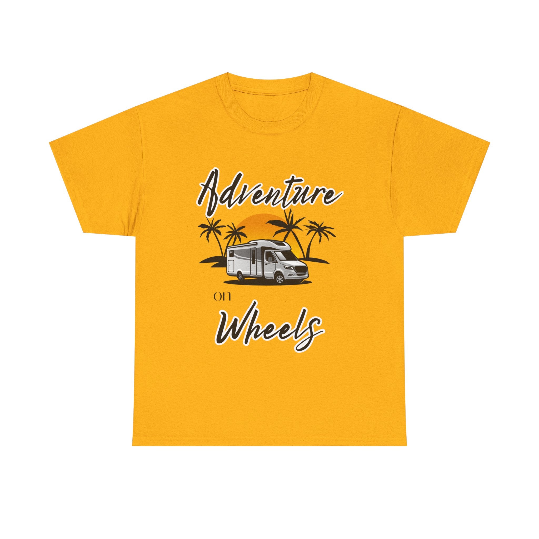 Adventure on Wheels RV T-shirt RV Gift Unisex Heavy Cotton Tee