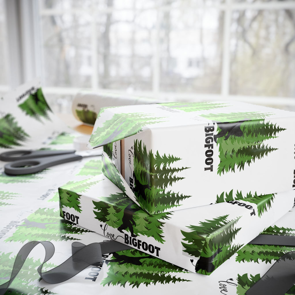Bigfoot 'Love' Whispering Pines Wrapping Paper