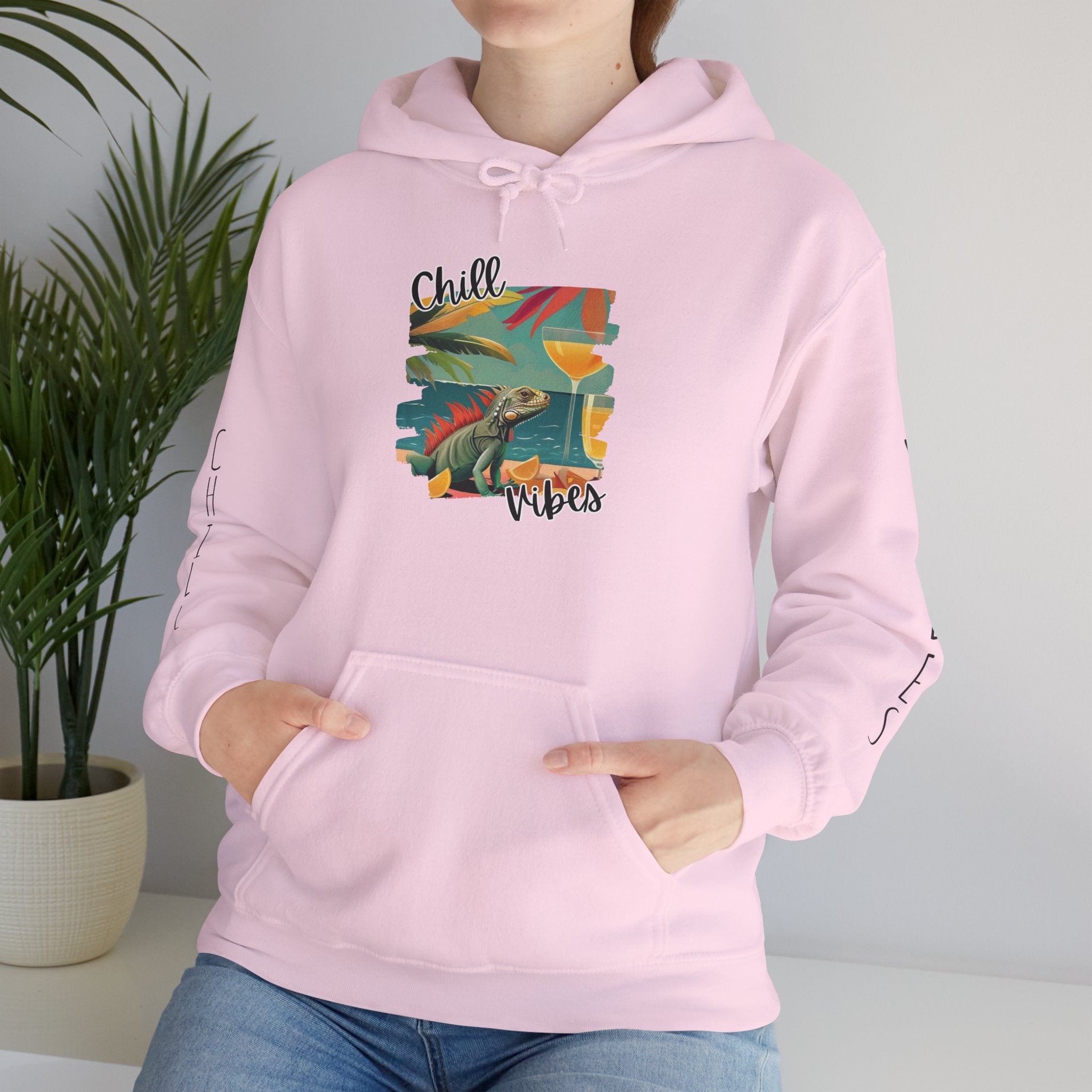 Chill Vibes Surf Hoodie – Retro Beach Graphic Hooded Sweatshirt