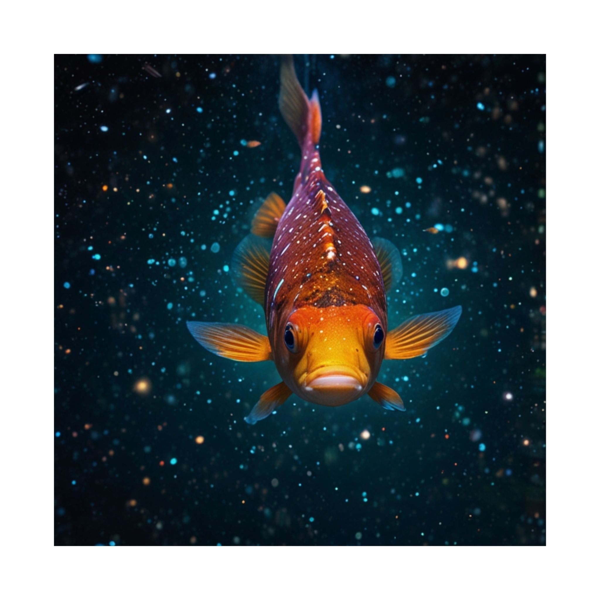 Koi Fish Satin Poster — Vibrant Underwater Galaxy Wall Art (300gsm)
