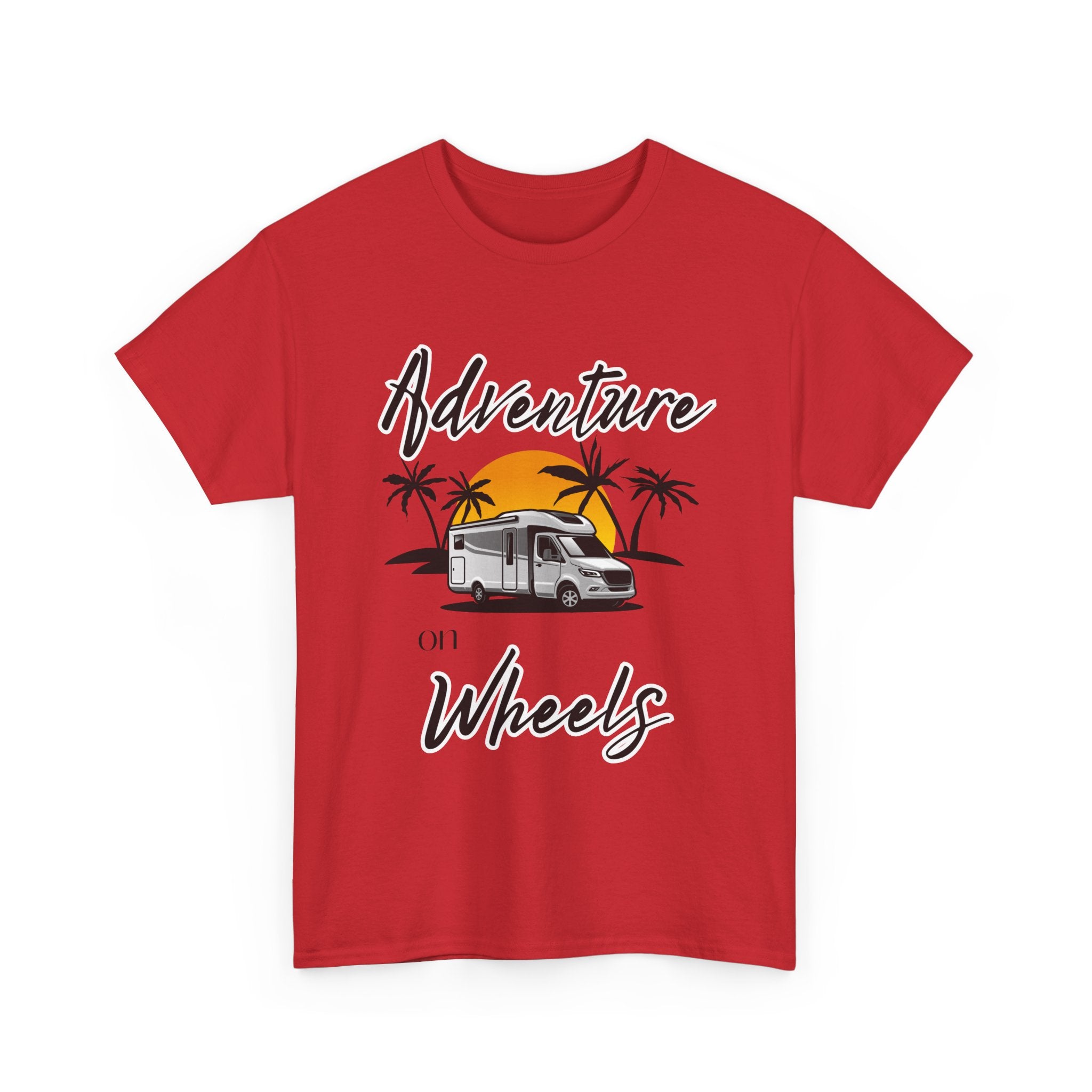 Adventure on Wheels RV T-shirt RV Gift Unisex Heavy Cotton Tee