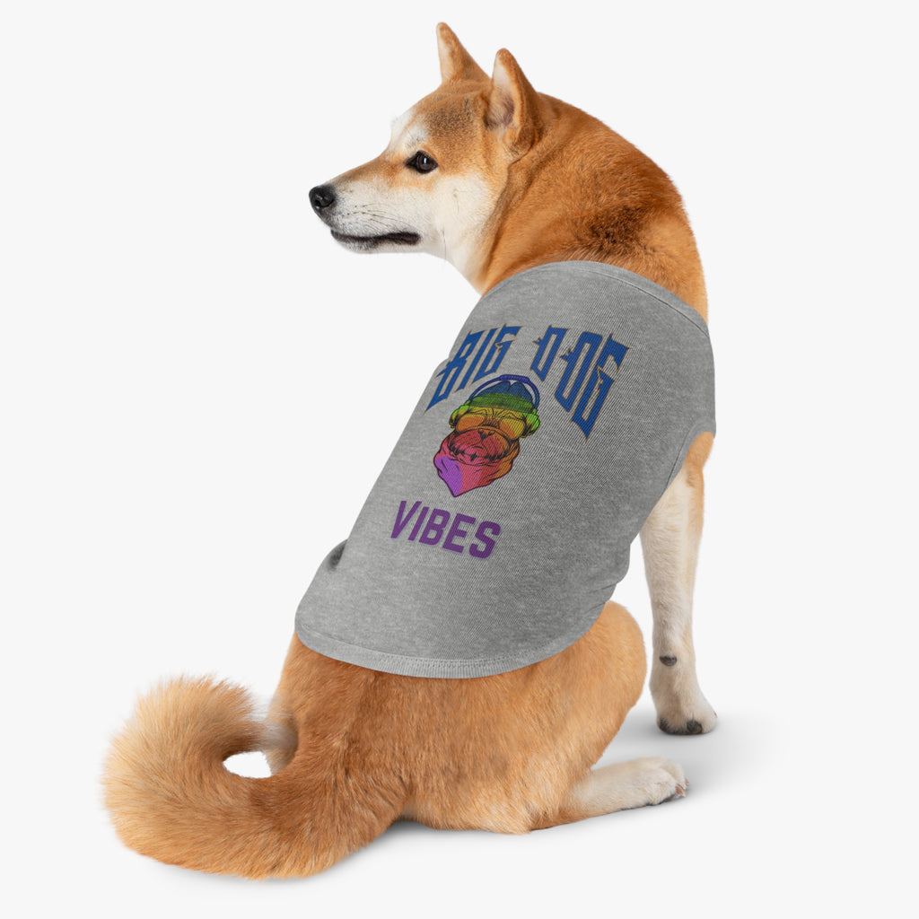 Big Dog Vibes Pet Tank - Rainbow Bulldog Graphic Dog Shirt
