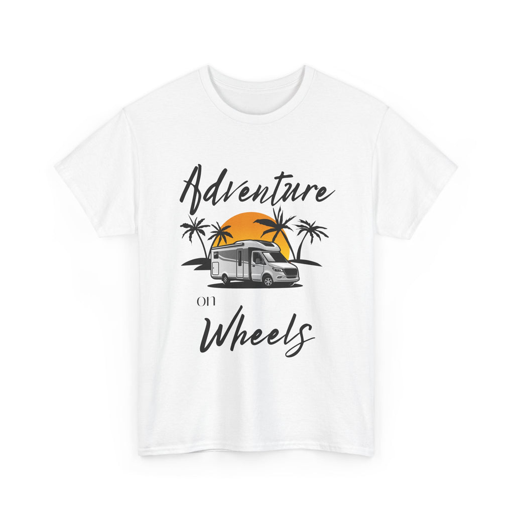 Adventure on Wheels RV T-shirt RV Gift Unisex Heavy Cotton Tee