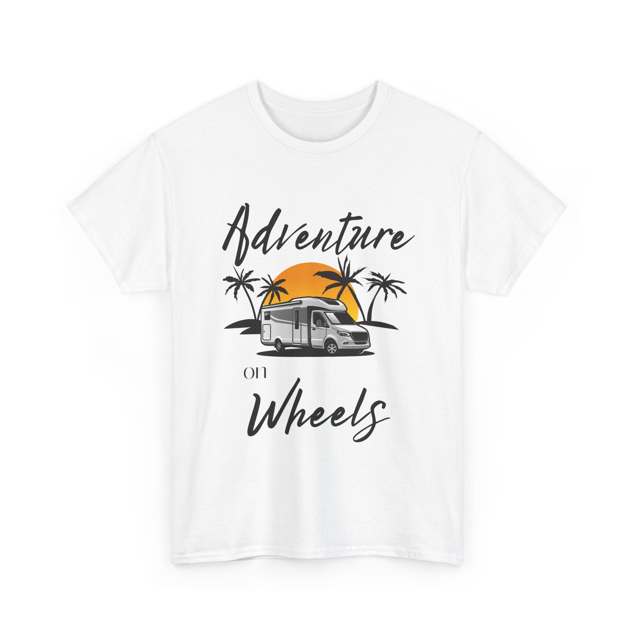 Adventure on Wheels RV T-shirt RV Gift Unisex Heavy Cotton Tee