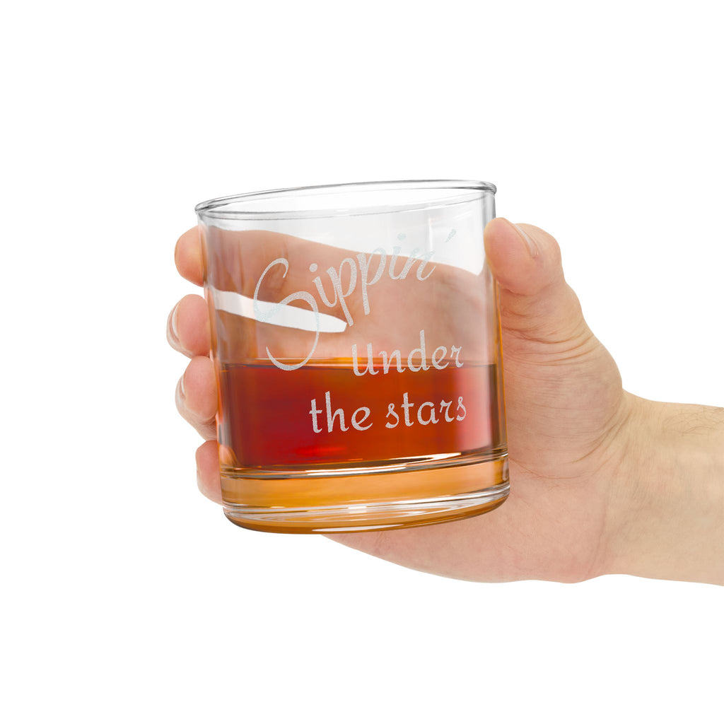 Engraved Whiskey Glass — "Sippin' Under the Stars" 10.5oz